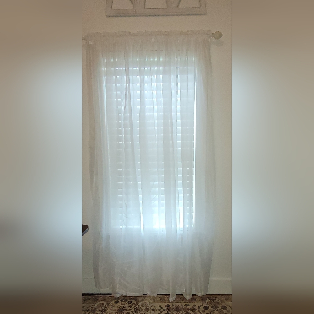 White Sheer Curtain Panels (3)